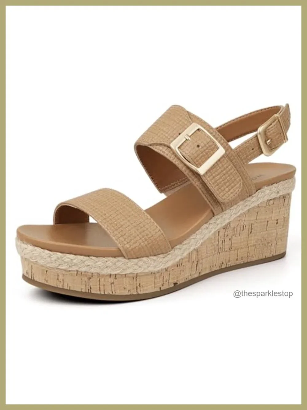 Women's Espadrille Wedge Sandals, 2.95 Inch Heel, Adjustable Ankle Strap,